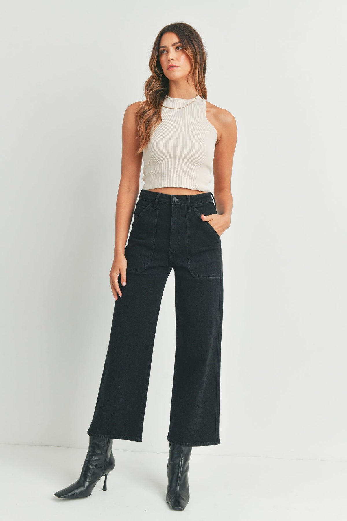 JBD- THE PATCH POCKET WIDE LEG JEAN