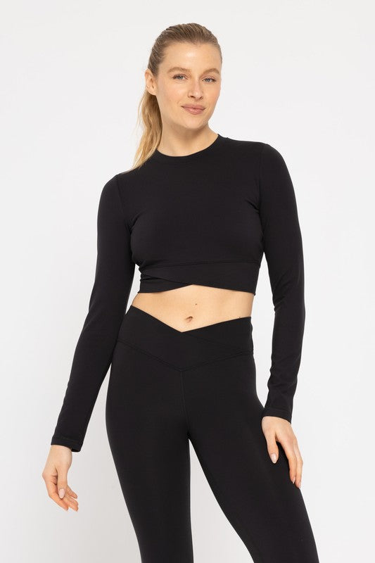 VENCIE LONG SLEEVE CROSSOVER CROP